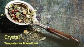  Presentation with herbal diet - Cool new presentation theme with loose leaf - herbal tea with wild flowers backdrop and a tawny brown colored foreground
