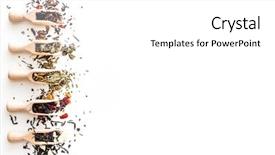  Presentation with loose leaf tea - Slide set enhanced with loose leaf - various of dried tea background and a white colored foreground