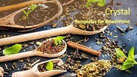  Presentation with loose leaf tea - Presentation design consisting of loose leaf - virious kinds of tea background and a tawny brown colored foreground