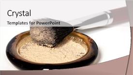 Presentation with kabuki - Beautiful PPT theme featuring loose powder with kabuki brush backdrop and a white colored foreground