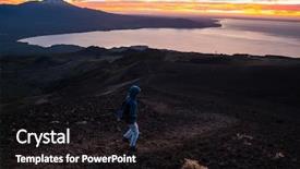  Presentation with spectacular - Cool new slide set with loose rocky ground and spectacular backdrop and a black colored foreground