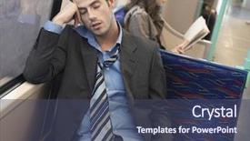  Presentation with tie - Beautiful slides featuring loosened tie sleeping in commute backdrop and a ocean colored foreground