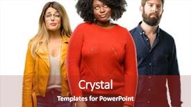  Presentation with women making - Audience pleasing presentation theme consisting of looser man - group of three young men backdrop and a  colored foreground