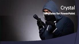  Presentation with gangster - Presentation theme consisting of loot - young gangster in hood background and a dark gray colored foreground