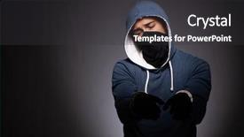  Presentation with gangster - PPT theme having loot - young gangster in hood background and a dark gray colored foreground