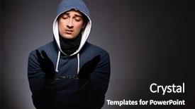  Presentation with gangster - Presentation consisting of loot - young gangster in hood background and a dark gray colored foreground