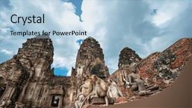  Presentation with thai temple - Audience pleasing slide deck consisting of perang - lopburi thailand monkey crab-eating backdrop and a light blue colored foreground