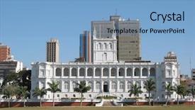  Presentation with backingam palace - Presentation having lopez presidential palace in asuncion background and a light blue colored foreground