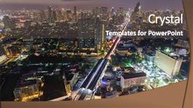  Presentation with bangkok - Slides with lor district and the skytrain background and a dark gray colored foreground