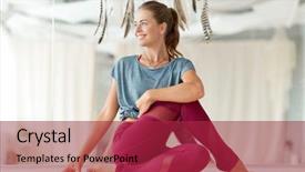  Presentation with healthy lifestyle - Amazing slide deck having healthy lifestyle concept - woman backdrop and a red colored foreground