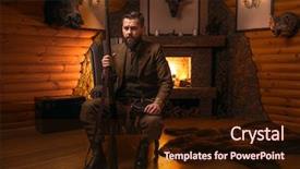  Presentation with hunting - Beautiful slide set featuring hunter man in traditional hunting backdrop and a wine colored foreground