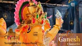  Presentation with india festival - Cool new slides with lord-ganesha-on-ganpati-holiday backdrop and a gold colored foreground