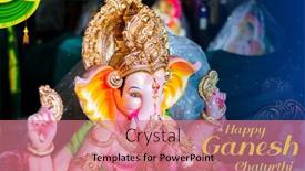  Presentation with india festival - Amazing PPT layouts having lord-ganesha-on-ganpati-holiday backdrop and a coral colored foreground