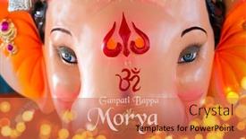  Presentation with india festival - Beautiful PPT layouts featuring lord-ganpati-background-for-ganesh backdrop and a coral colored foreground