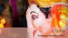  Presentation with india festival - Cool new PPT theme with lord-ganpati-background-for-happy backdrop and a coral colored foreground