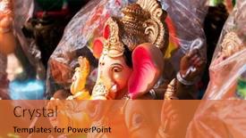  Presentation with india festival - Slide deck with lord-ganpati-idol-statue background and a red colored foreground