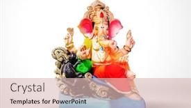  Presentation with india festival - Amazing presentation theme having lord-ganpati-idol-statue backdrop and a lemonade colored foreground