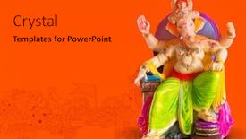  Presentation with ganesh chaturthi - Presentation consisting of lord-ganpati-idol-statue background and a dark gray colored foreground