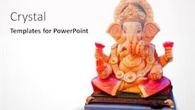  Presentation with ganesh chaturthi - Colorful presentation enhanced with lord-ganpati-idol-statue backdrop and a white colored foreground
