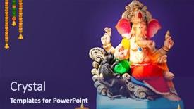 Presentation with ganesh chaturthi - Presentation design having lord-ganpati-idol-statue background and a navy blue colored foreground