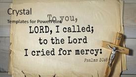  Presentation with bible psalms - Slides having lord i cried for mercy background and a mint green colored foreground