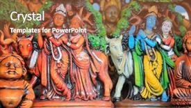  Presentation with lord krishna - Presentation featuring lord krishna and radha statues background and a red colored foreground