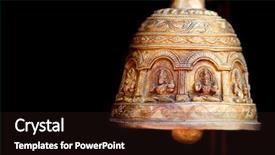  Presentation with lord ring - Beautiful slides featuring lord ring - antique bell against black background backdrop and a wine colored foreground