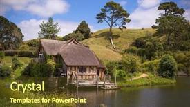  Presentation with lord ring - Audience pleasing presentation design consisting of lord ring - hobbiton new zealand backdrop and a tawny brown colored foreground