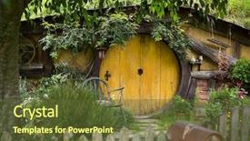  Presentation with lord ring - Presentation theme featuring lord ring - hobbiton new zealand background and a tawny brown colored foreground