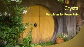  Presentation with lord ring - Slide set consisting of lord ring - hobbiton new zealand background and a tawny brown colored foreground