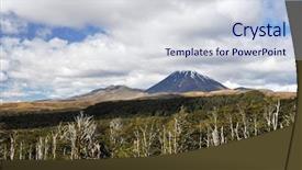  Presentation with movies - Amazing PPT theme having lord ring - mount ngauruhoe volcano known backdrop and a  colored foreground