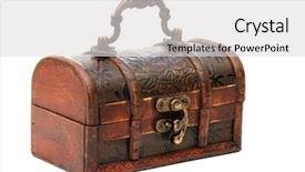  Presentation with lord ring - Theme enhanced with lord ring - single closed wooden chest background and a light gray colored foreground