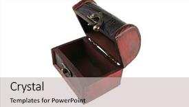  Presentation with lord ring - PPT theme consisting of lord ring - single open wooden chest background and a light gray colored foreground
