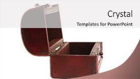  Presentation with lord ring - PPT theme enhanced with lord ring - single open wooden chest background and a white colored foreground
