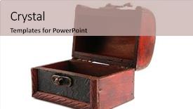  Presentation with open tomb - Slides with lord ring - single open wooden chest background and a coral colored foreground
