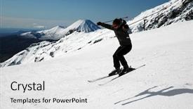  Presentation with lonely man new zealand tourists - Colorful PPT theme enhanced with lord ring - skiing mt ruapehu new zealand backdrop and a light gray colored foreground