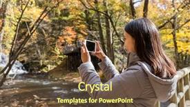  Presentation with autumn - Slide set consisting of lord ring - woman taking photo with cellphone background and a tawny brown colored foreground