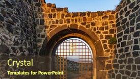  Presentation with armenia - Cool new presentation theme with lori-berd-fortress-stepanavan-landmark backdrop and a tawny brown colored foreground