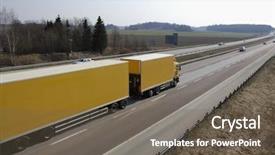  Presentation with truck - Cool new PPT layouts with lorry in early evening light backdrop and a violet colored foreground