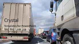  Presentation with traffic jam - Presentation with traffic jam on a highway background and a light gray colored foreground