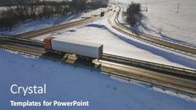 Presentation with truck - Slides having lorry-truck-on-the-road background and a ocean colored foreground