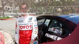  Presentation with race track - PPT theme having los-angeles-apr-16-frankie background and a gray colored foreground