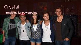  Presentation with announcement - Beautiful presentation theme featuring outer wall of an old building with beautiful bas-relief backdrop and a violet colored foreground