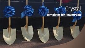  Presentation with groundbreaking - Beautiful PPT theme featuring los-angeles-apr-2-groundbreaking backdrop and a navy blue colored foreground