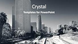  Presentation with los angeles - Beautiful PPT theme featuring los angeles at day backdrop and a tawny brown colored foreground