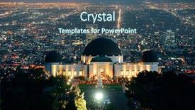  Presentation with downtown los angeles - Slides having los angeles at night background and a ocean colored foreground