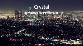  Presentation with urban buildings - Slide set enhanced with los angeles at night background and a tawny brown colored foreground
