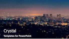  Presentation with urban buildings - Audience pleasing slides consisting of los angeles at night backdrop and a black colored foreground