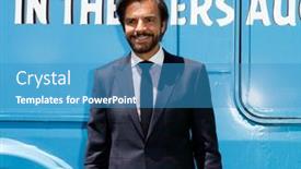  Presentation with movie theater - Beautiful slide set featuring los-angeles-aug-10-eugenio backdrop and a teal colored foreground