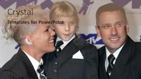  Presentation with forum - Cool new slide deck with los-angeles-aug-27-pink backdrop and a coral colored foreground